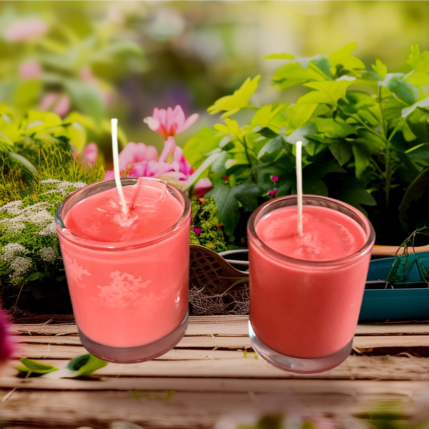 Tulip field candles
