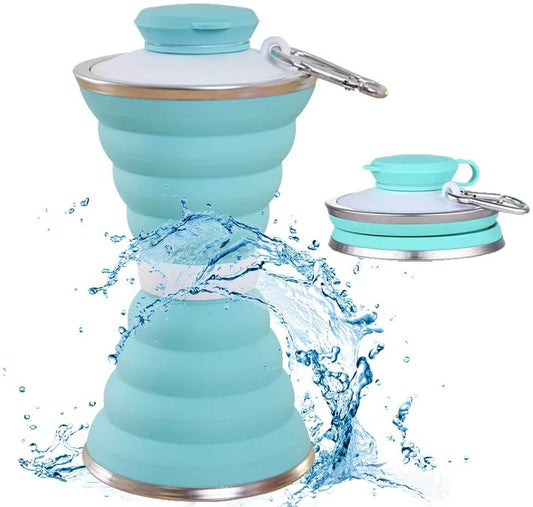 Kevinlawzp 500ML foldable silicone water bottle leak proof