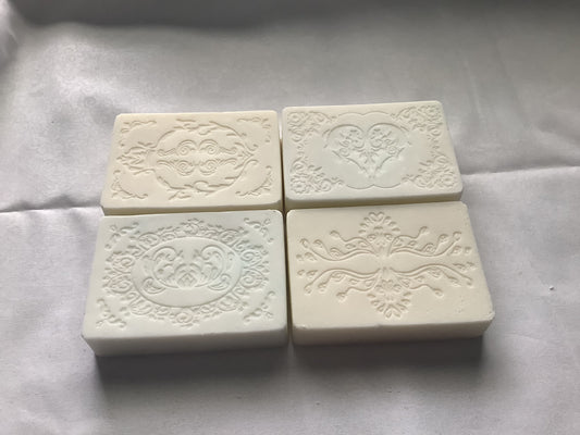 Non-fragrance hand soap, bar with goat milk pour base with cocoa butter